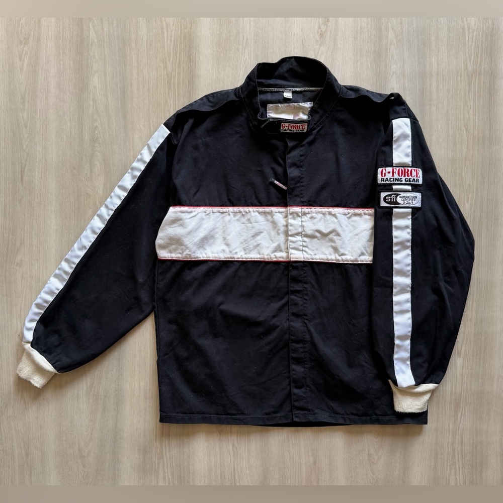 G-Force Racing Gear Black Racing Jacket Sz L Fire Retardant Racing Gear